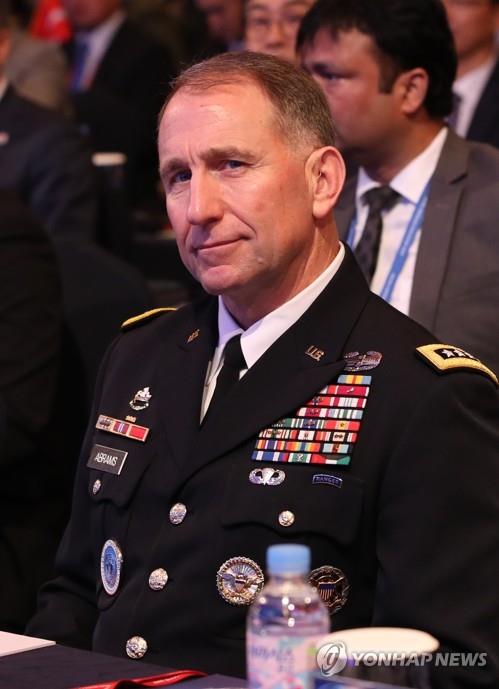 This file photo shows U.S. Forces Korea Commander Gen. Robert Abrams attending the 2019 Seoul Defense Dialogue held in Seoul on Sept. 9, 2019. (Yonhap) 
