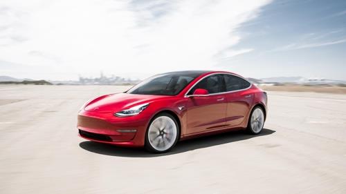 Tesla Model 3 Red Outline - Tesla Model 3 - Mug