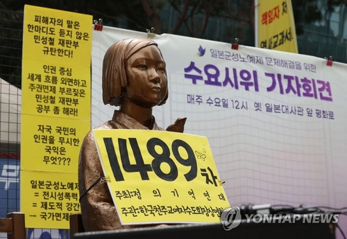 This undated file photo shows a bronze statue symbolizing the comfort women. (Yonhap)
