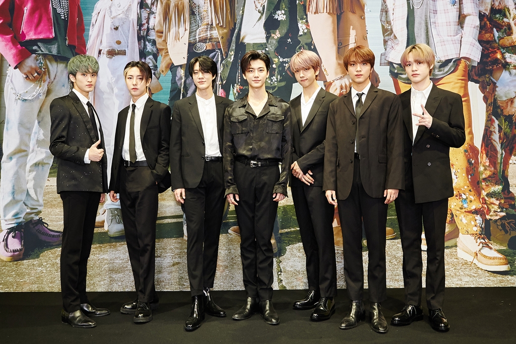 This photo, provided by SM Entertainment, shows K-pop boy band NCT Dream posing during a news conference on May 10, 2021. (PHOTO NOT FOR SALE) (Yonhap)