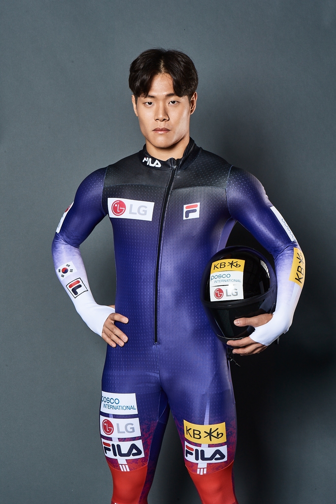 This photo provided by the Korea Bobsleigh & Skeleton Federation on Jan. 26, 2022, shows South Korean skeleton slider Jung Seung-gi. (PHOTO NOT FOR SALE) (Yonhap)
