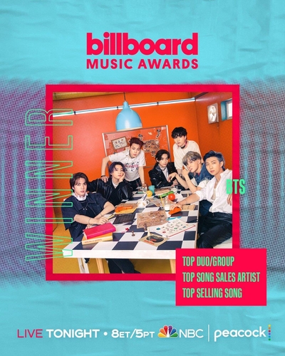 (2nd LD) BTS wins three Billboard Music Awards, marking 6th year to win an award