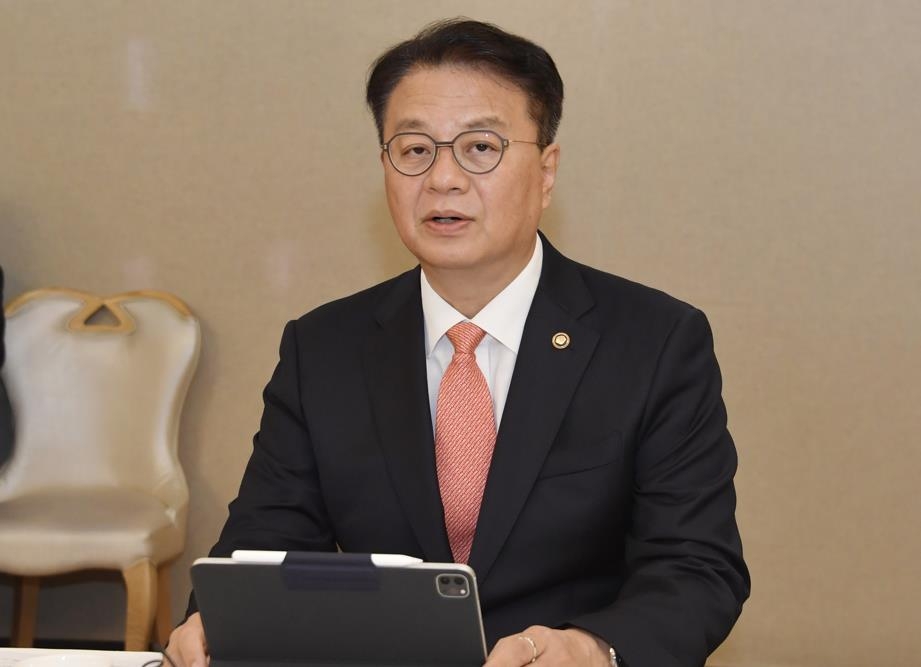 First Vice Finance Minister Bang Ki-sun speaks during a meeting in Seoul on May 12, 2023, in this photo released by the Ministry of Economy and Finance. (PHOTO NOT FOR SALE) (Yonhap)