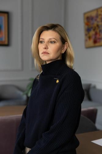 This undated photo, provided by Ukraine's presidential office, shows first lady Olena Zelenska. (PHOTO NOT FOR SALE) (Yonhap)