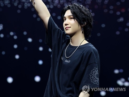 BTS member Suga is seen in this photo provided by BigHit Music. (PHOTO NOT FOR SALE) (Yonhap)