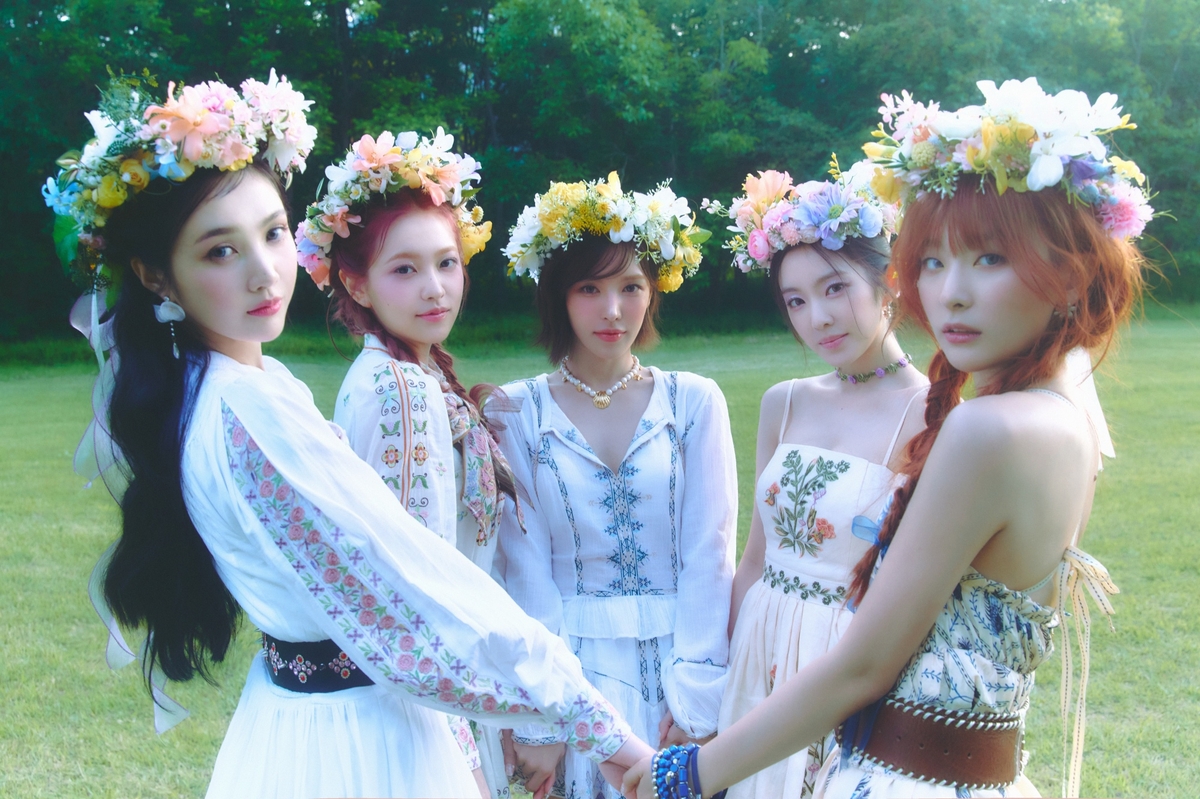 A teaser imager for K-pop girl group Red Velvet's new EP "Cosmic" set for release on June 24, 2024, provided by SM Entertainment (PHOTO NOT FOR SALE) (Yonhap)