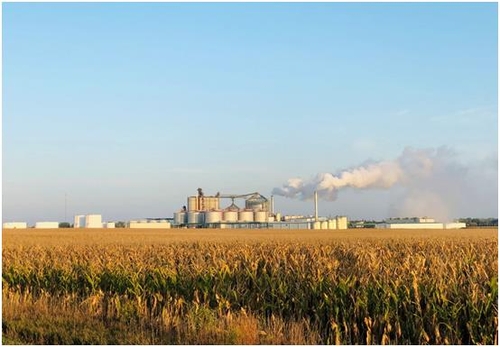 Une vue d'une installation de production de bioéthanol dans la région du Midwest américain, le 10 mai 2020. (Photo fournie par SK E&S. Revente et archivage interdits)
