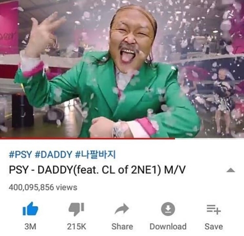 韓流 ｐｓｙ ｄａｄｄｙ のｍｖ 再生４億回突破 聯合ニュース