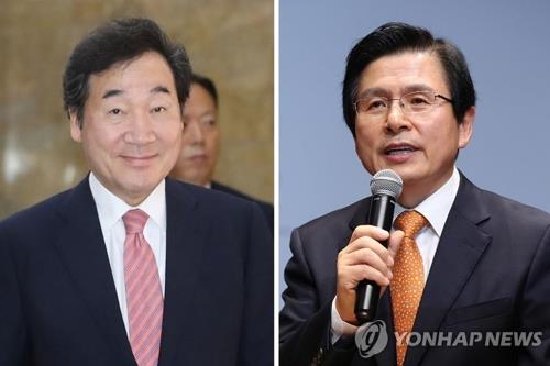 次期韓国大統領選候補の支持率　黄元首相が初のトップ