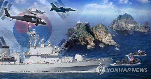 独島防衛訓練（コラージュ）＝（聯合ニュース）