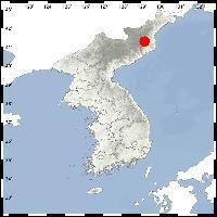 北朝鮮北東部の吉州でＭ２．４の地震が発生した（気象庁提供）＝（聯合ニュース）≪転載・転用禁止≫