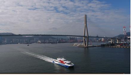 高速船「ＰＡＮＳＴＡＲ　ＴＳＵＳＨＩＭＡ　ＬＩＮＫ」（パンスター提供）＝（聯合ニュース）≪転載・転用禁止≫