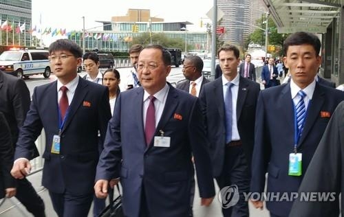 유엔총회에 참석한 리용호 북한 외무상