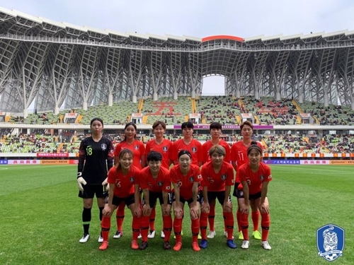 중국 4개국 친선대회에 참가한 한국 여자축구대표팀 선수들