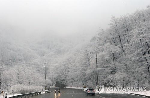 강원 5∼20㎜ 비·1∼8㎝ 눈 예보…미세먼지 '보통'