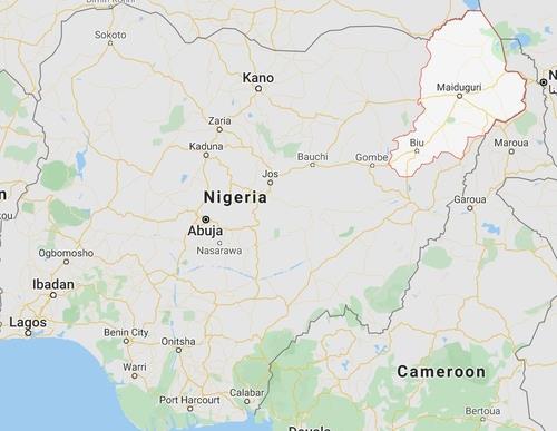 나이지리아 북동부 보르노주(빨간선)