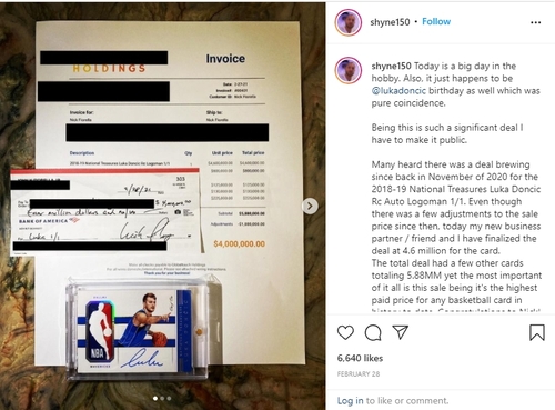 "서명이 가짜?"…역대 최고액 50억 원에 팔린 NBA 카드 논란