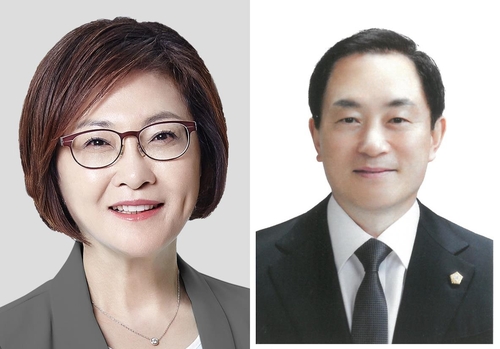 국민의힘 박희영 후보(왼쪽)와 더불어민주당 김철식 후보(오른쪽)