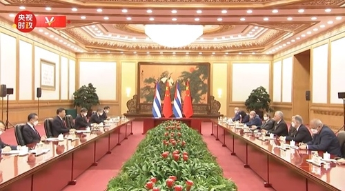 시진핑, 쿠바 대통령과 회담…"우리는 사회주의 국가 단결 모범"