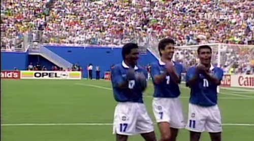 1994년 미국 월드컵 당시 베베토(가운데)의 골 세리머니