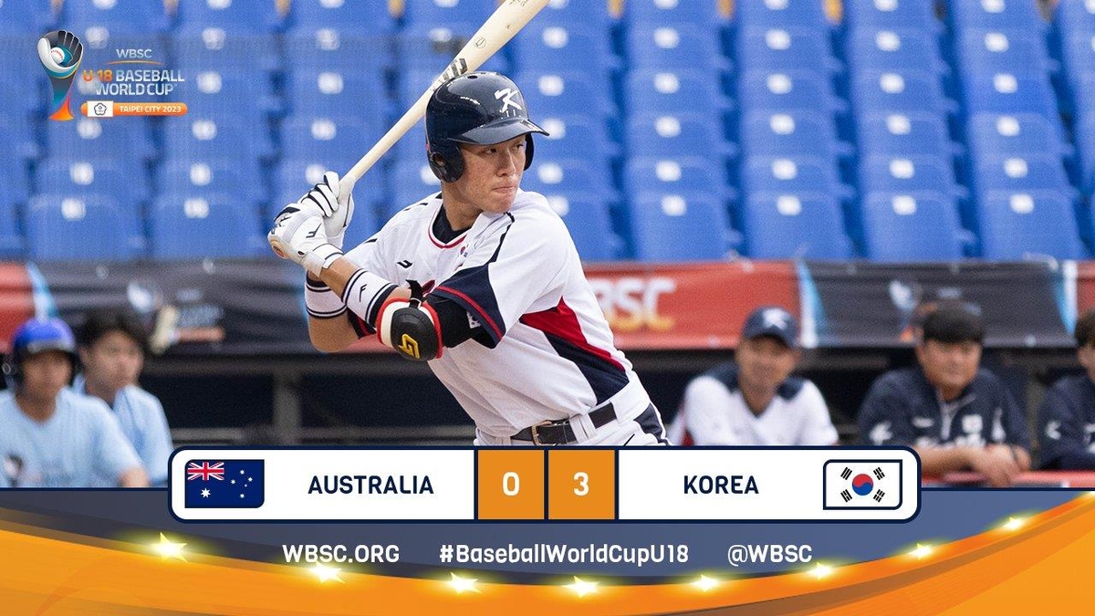 한국, 18세 이하 야구월드컵 예선에서 호주에 승리