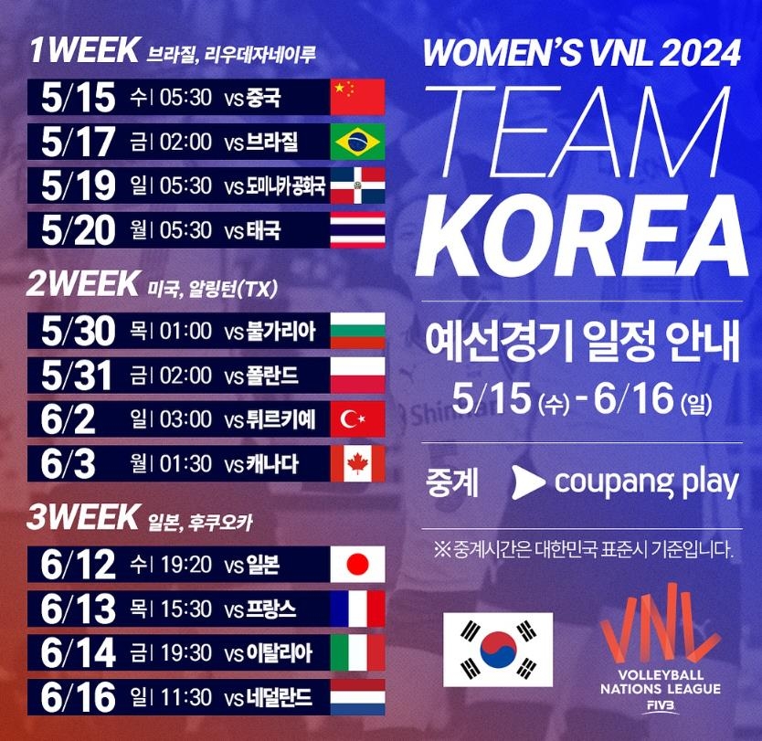 2024 VNL 예선 일정