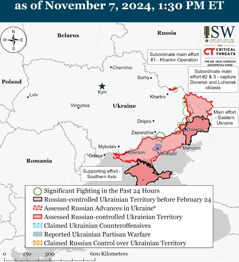 영토 30%를 러시아에 점령당하고 있으나 러시아 본토 일부를 점령하고 있는 우크라이나 [싱크탱크 전쟁연구소 보고서 캡처. 재판매 및 DB 금지]