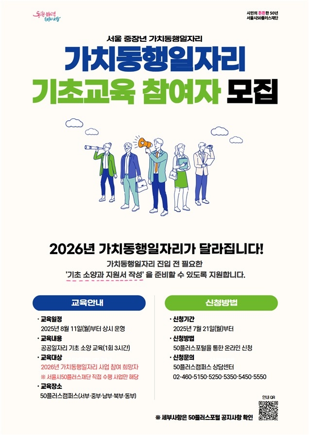서울시50플러스재단, 가치동행일자리 기초교육 도입