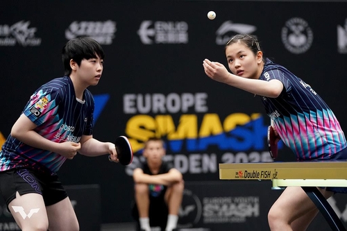 WTT 유럽 스매시 여자복식에 나선 유한나(왼쪽)와 김나영