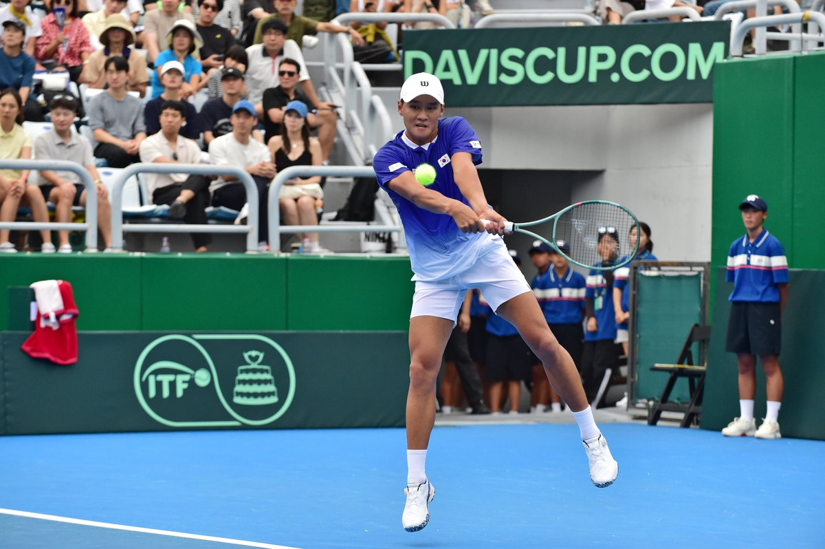 권순우의 12일 경기 모습. 