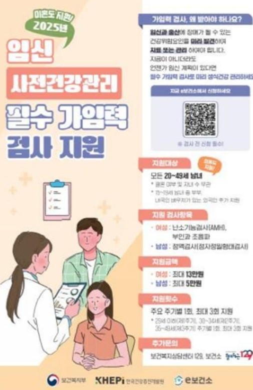 청주시, 임신 사전건강관리 지원 포스터