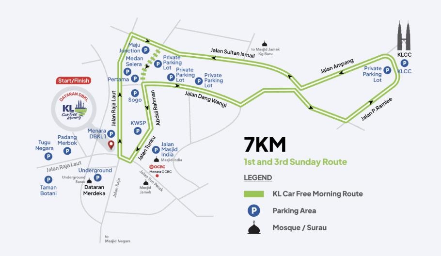 쿠알라룸푸르 '카 프리(car free) 모닝' 코스