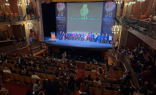 La foto, tomada el 12 de octubre de 2022 (hora local), muestra la ceremonia de inauguración del 50° Festival Internacional Cervantino, en Guanajuato, México.