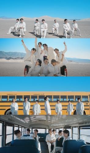 La imagen, proporcionada por Big Hit Music, muestra escenas del videoclip de "Yet To Come", la canción principal de "Proof, un álbum de antología de BTS. (Prohibida su reventa y archivo)