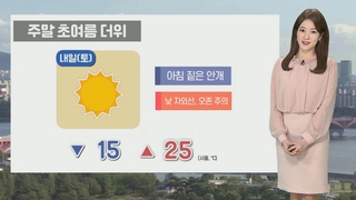 [날씨] 주말 더위, 서울 26도…내륙 곳곳 소나기