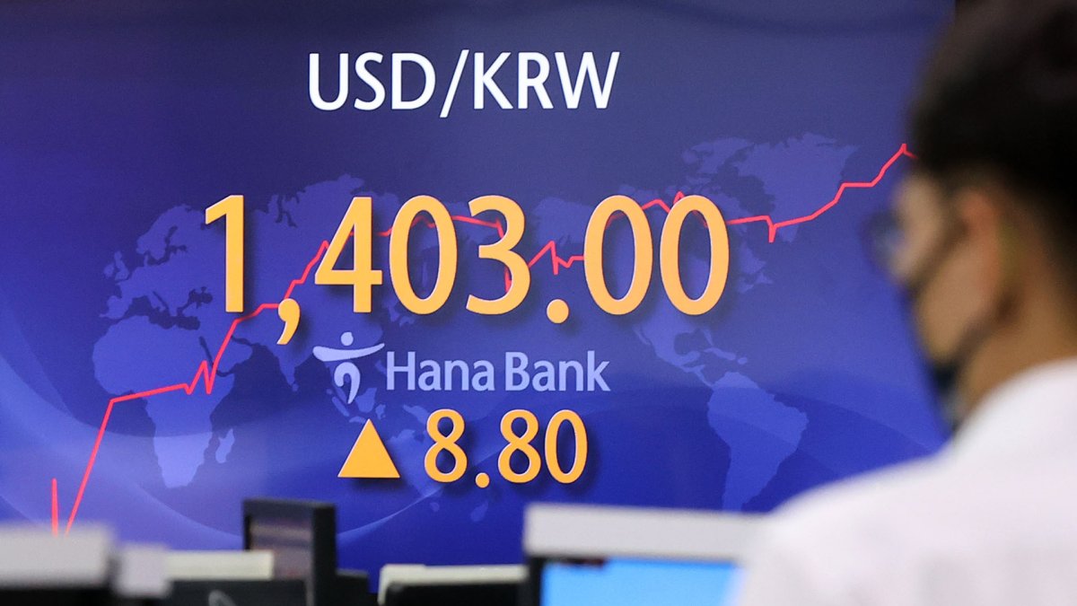 El won se deprecia por encima del nivel intradía de 1.400 wones por dólar por 1ª vez en más de 13 años