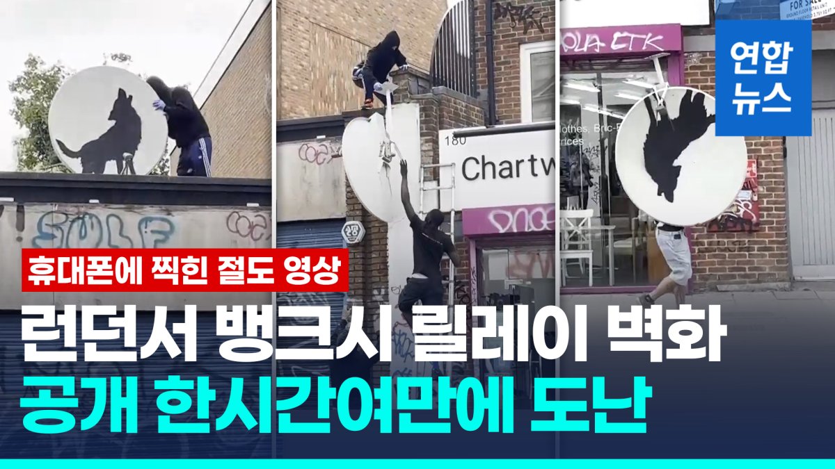 [영상] 뱅크시 최신 작품 '늑대' 도난…휴대전화에 찍힌 절도 영상
