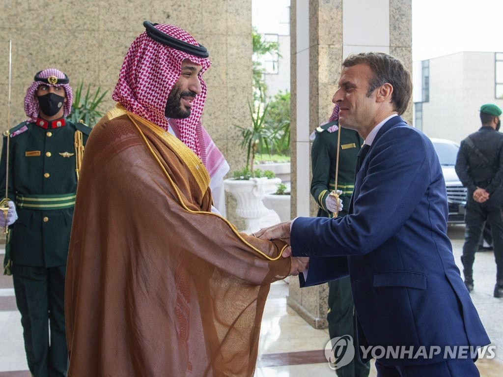 무함마드 사우디 왕세자 만난 마크롱 프랑스 대통령