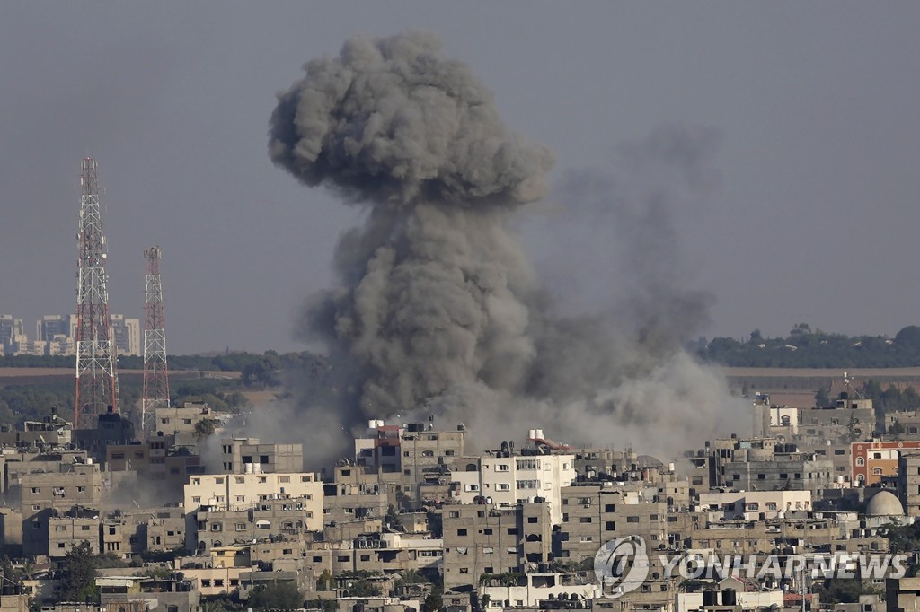 이스라엘군의 가자지구 공습.