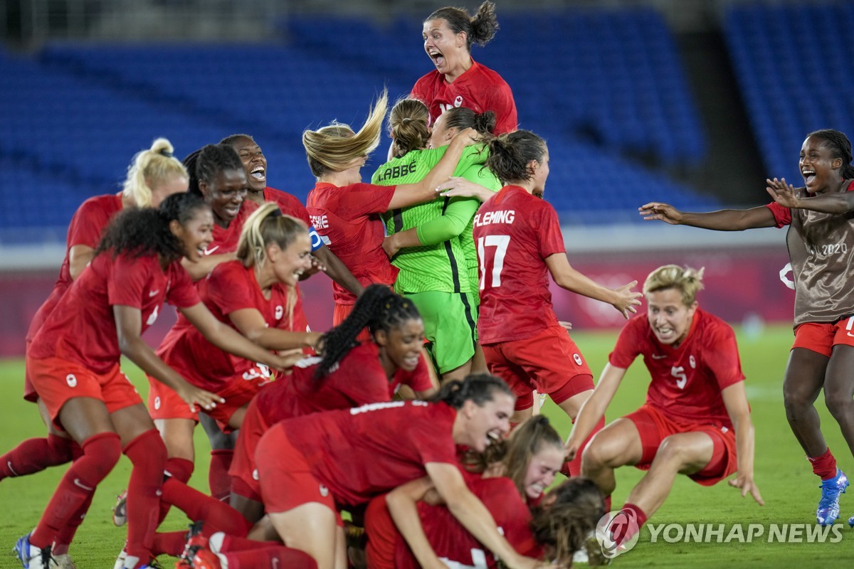 2020 도쿄 올림픽에서 금메달을 획득한 캐나다 여자축구 대표팀