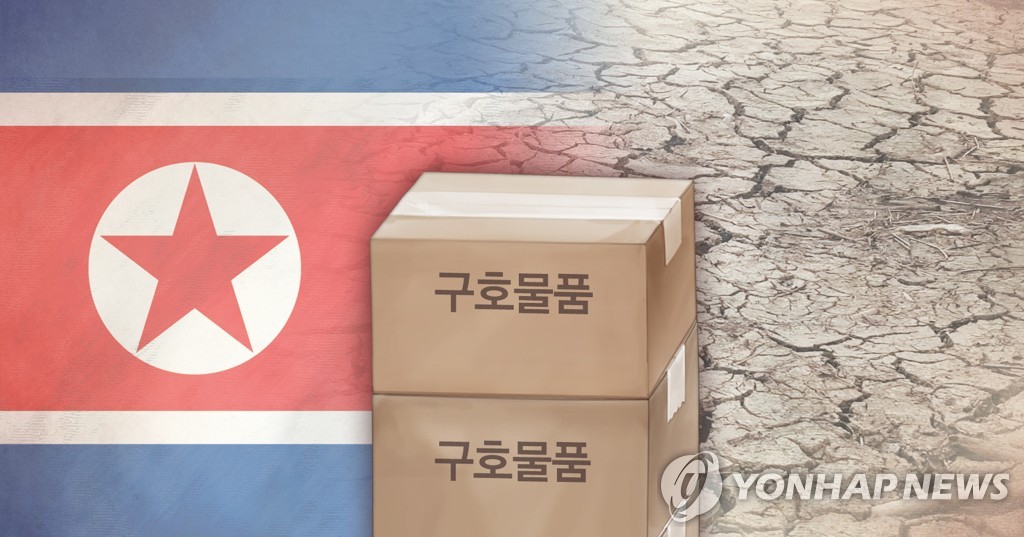 This undated file graphic shows relief supplies to North Korea. (Yonhap)