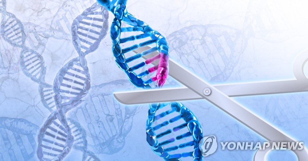 This computer-generated illustration shows gene scissors. (Yonhap)