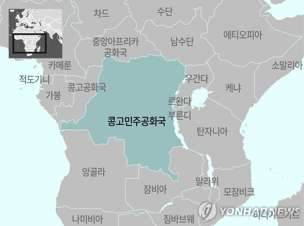 아프리카 콩고민주공화국 지도