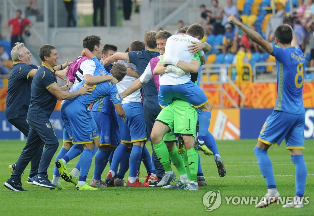 2019 FIFA U-20 월드컵 결승 진출을 기뻐하는 우크라이나 선수들