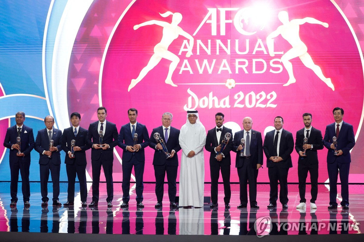 카타르 도하에서 열린 2022 AFC 연간 시상식 모습