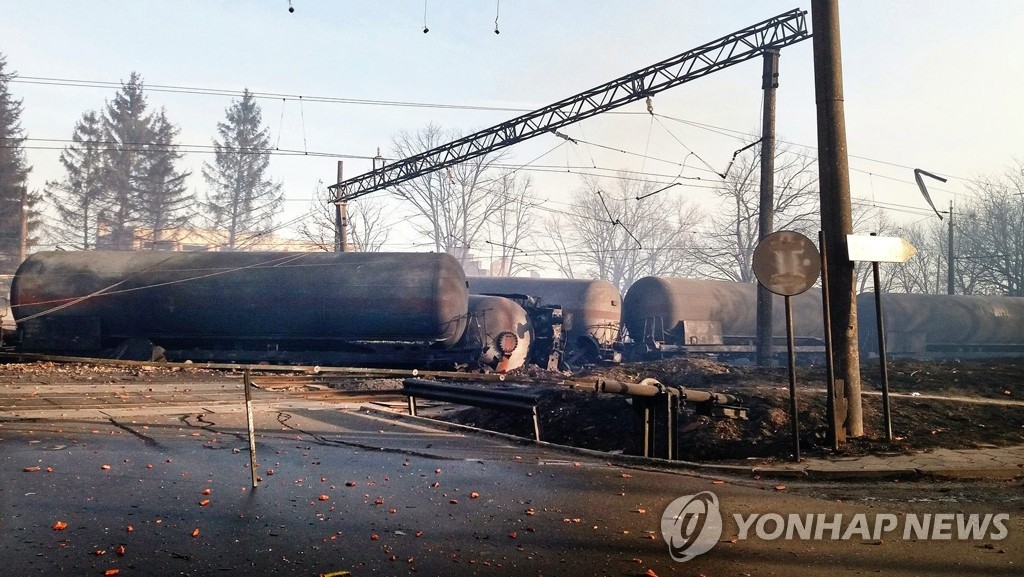 불가리아 가스수송 열차 폭발사고 현장