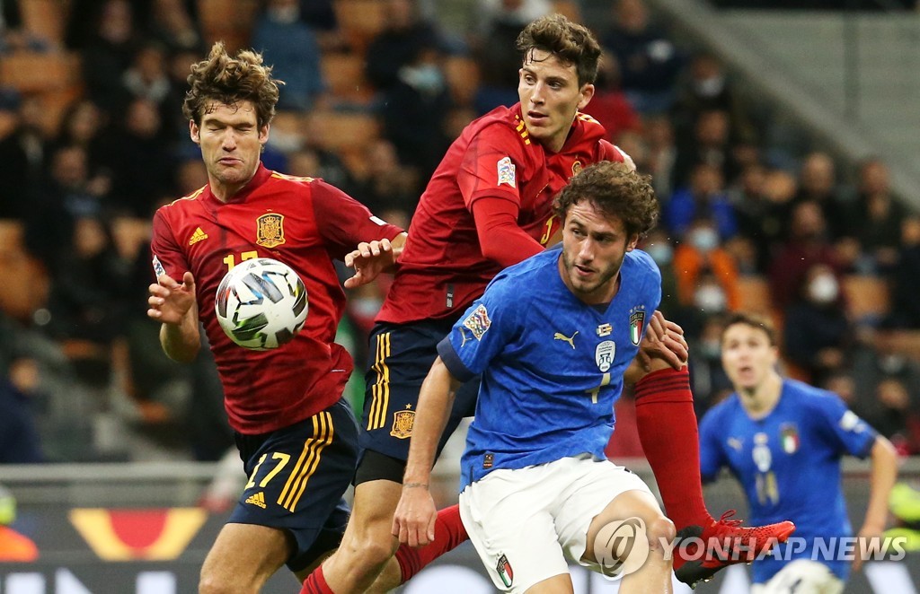 스페인-이탈리아 선수들 경기 모습