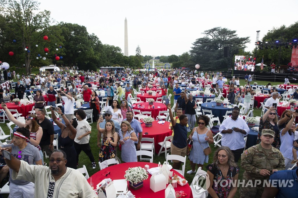 지난 7월4일 미국 워싱턴DC 백악관에서 열린 미 독립기념일 행사 