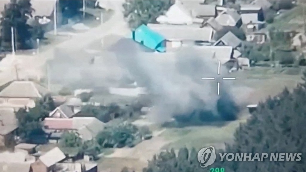 러 반체제단체 자유러시아군단 드론이 포착한 러시아 목표물 피격 현장