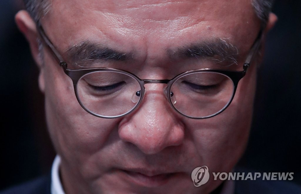 굳은 표정의 김영기 사장? | 연합뉴스